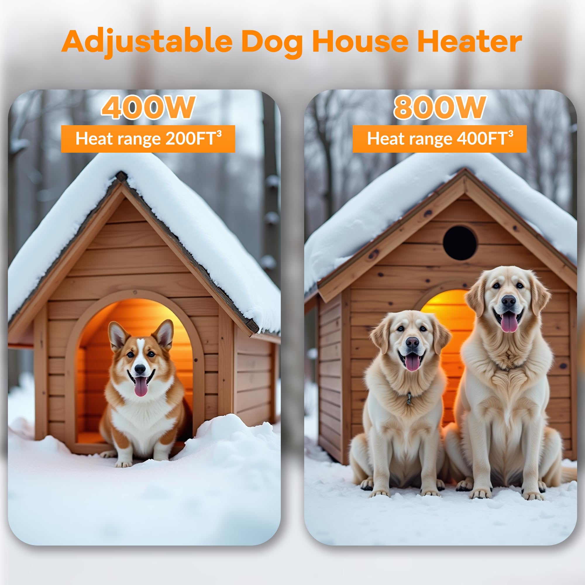 Engtesy 800W Dog House Heater durable outdoor casing withstands winter conditions.