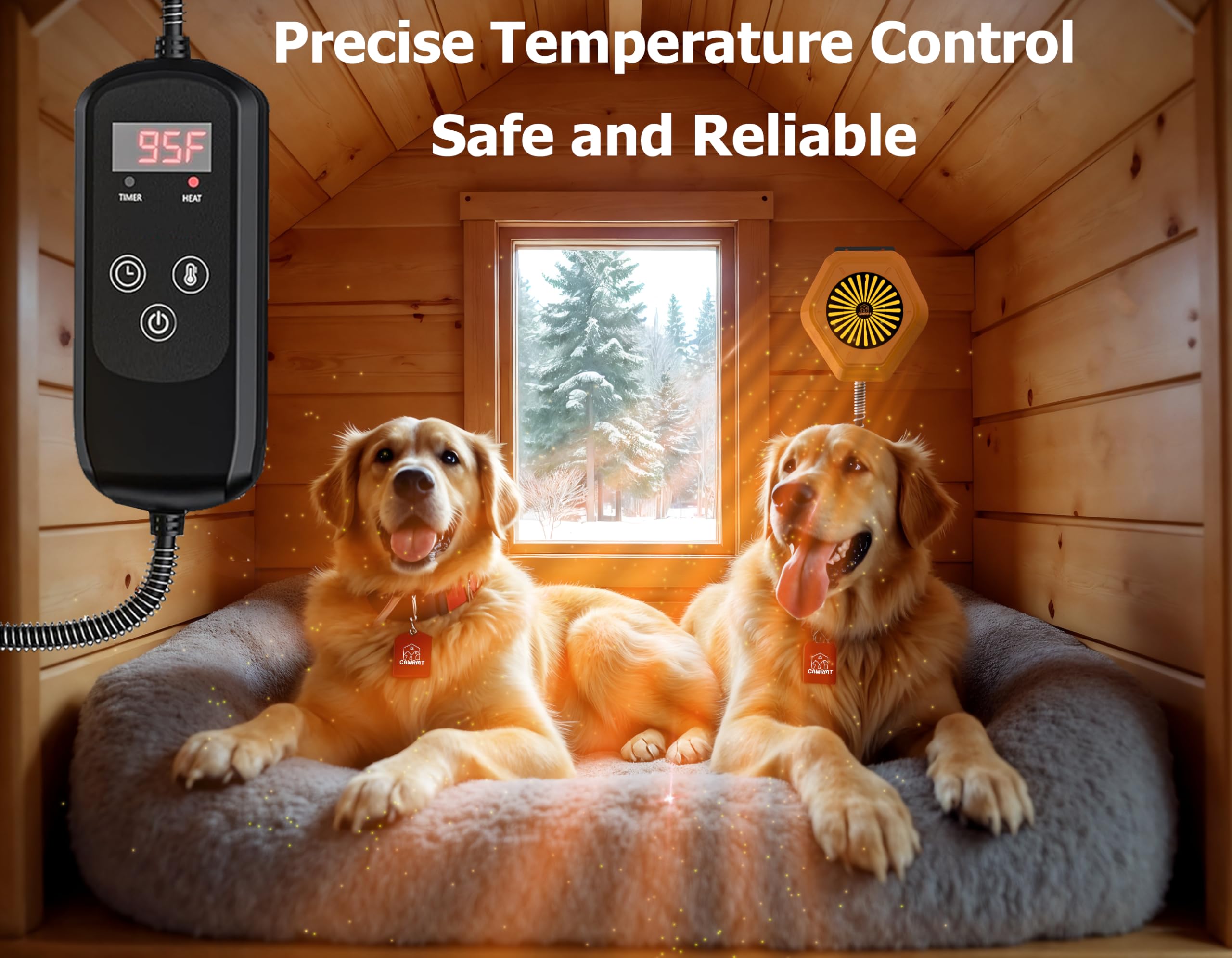 Engtesy 800W Dog House Heater installation in outdoor space supports pet comfort.