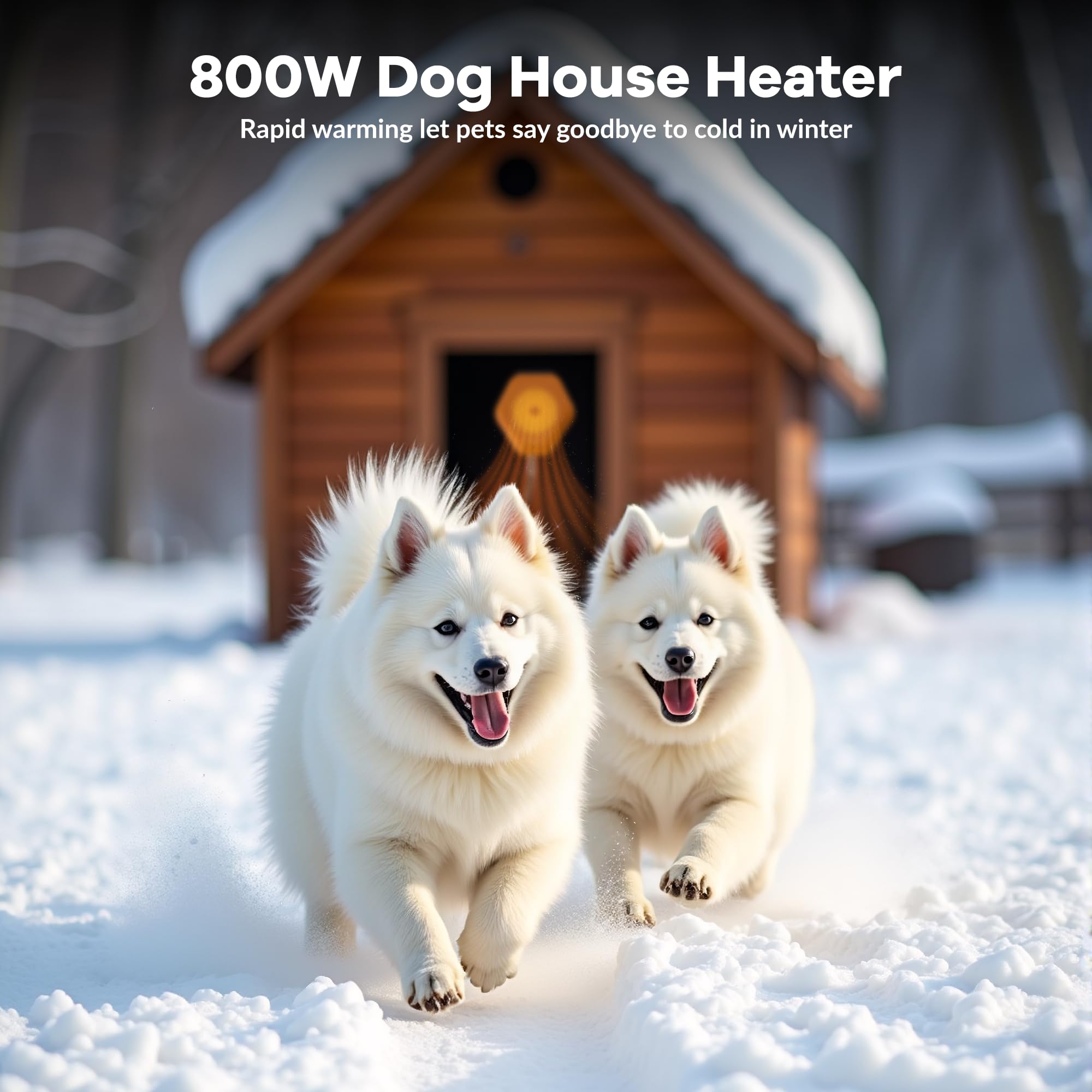 Engtesy 800W Dog House Heater overheat protection increases safety in cold weather.