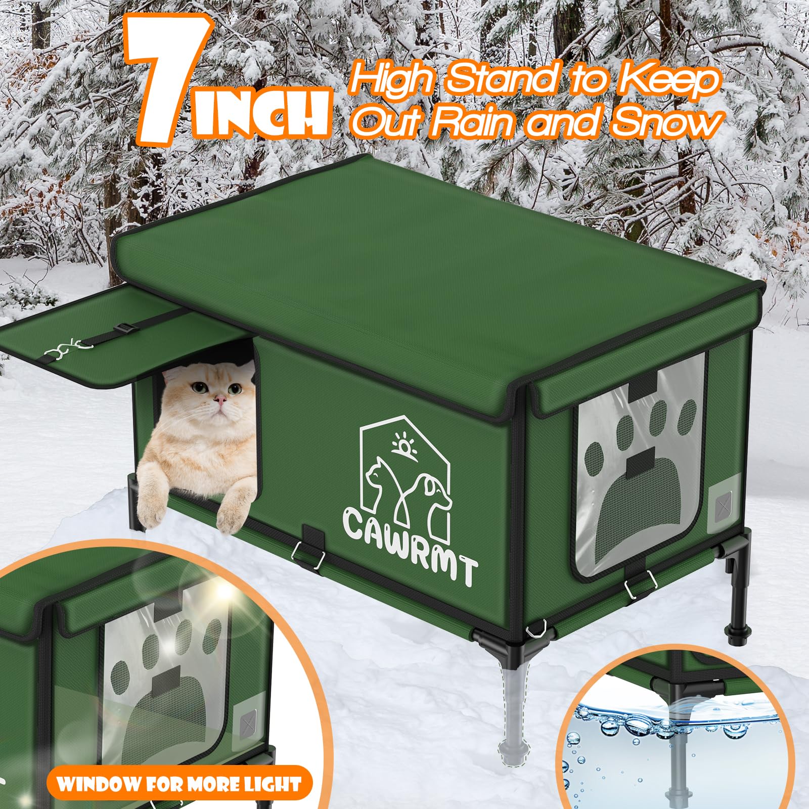 Engtesy outdoor cat house durable materials resist weather for year-round use
