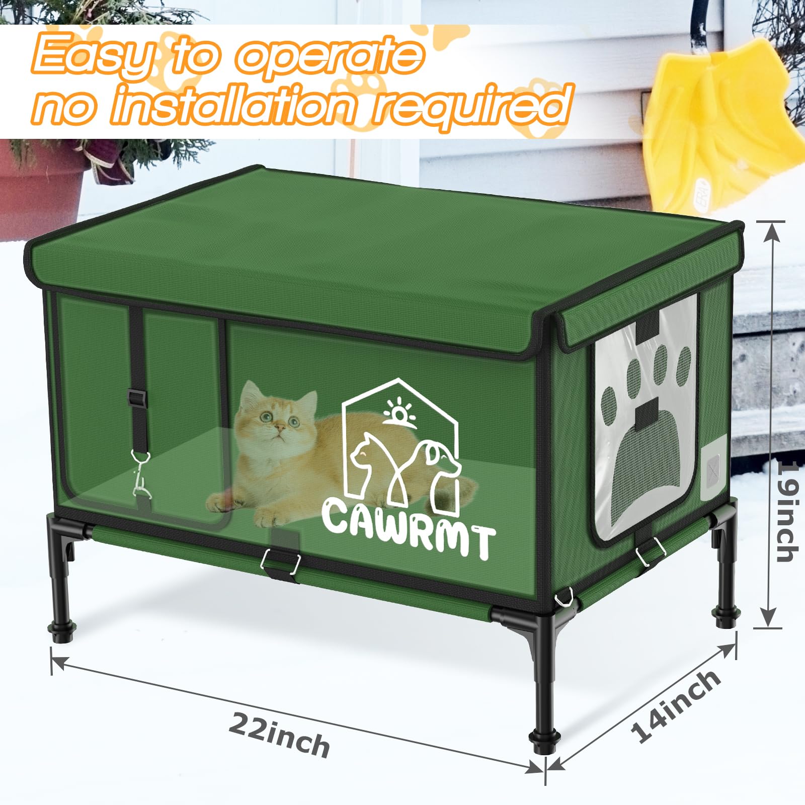Engtesy outdoor cat house heating pad provides steady warmth for chilly evenings