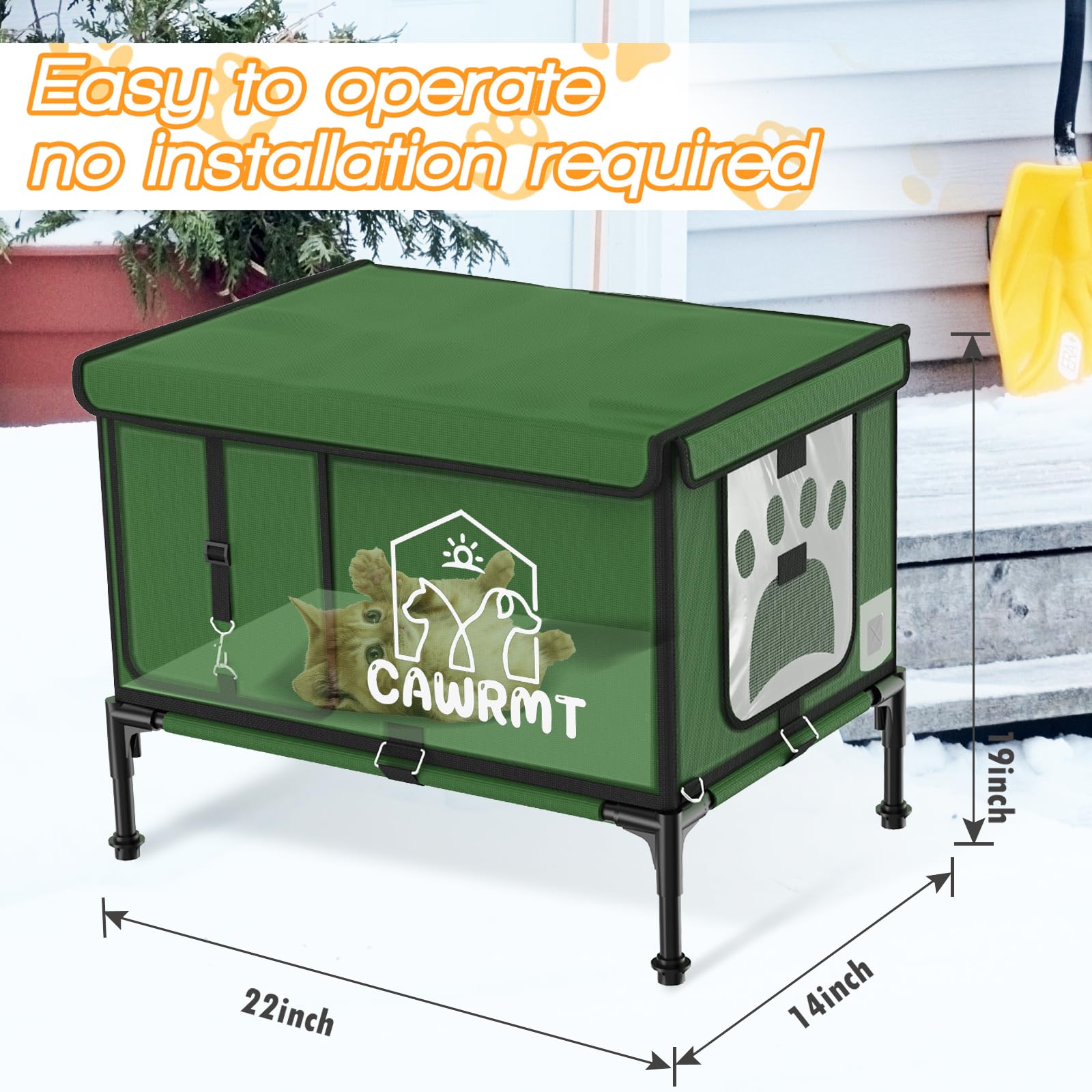 Engtesy Outdoor Cat House interior shows cozy warmth zone for cats.