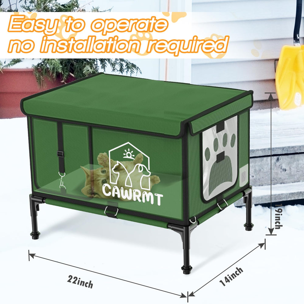 Engtesy Outdoor Cat House interior shows cozy warmth zone for cats.