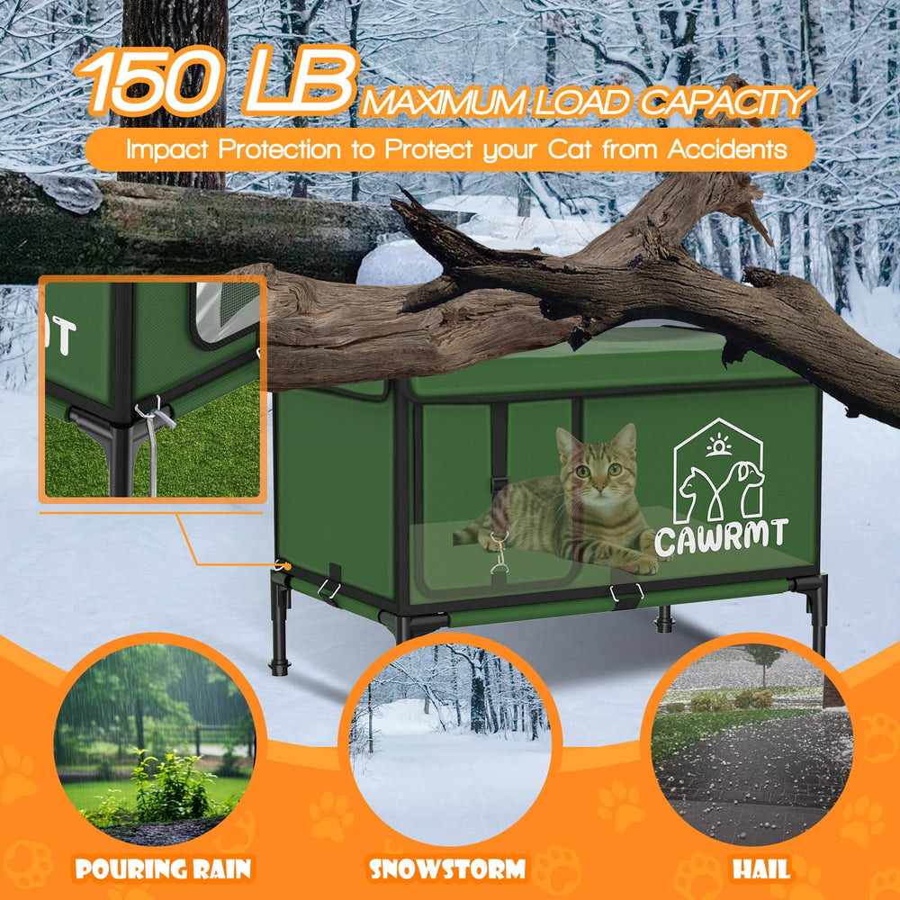 Engtesy outdoor cat house quick-assembly design unfolds in minutes for busy households