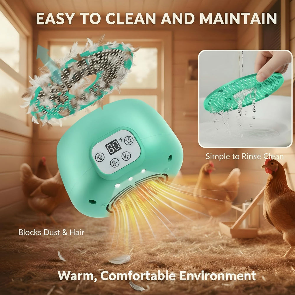 Enhon 1 Set Chicken Coop Heater safety features include flame retardant materials and overload protection.