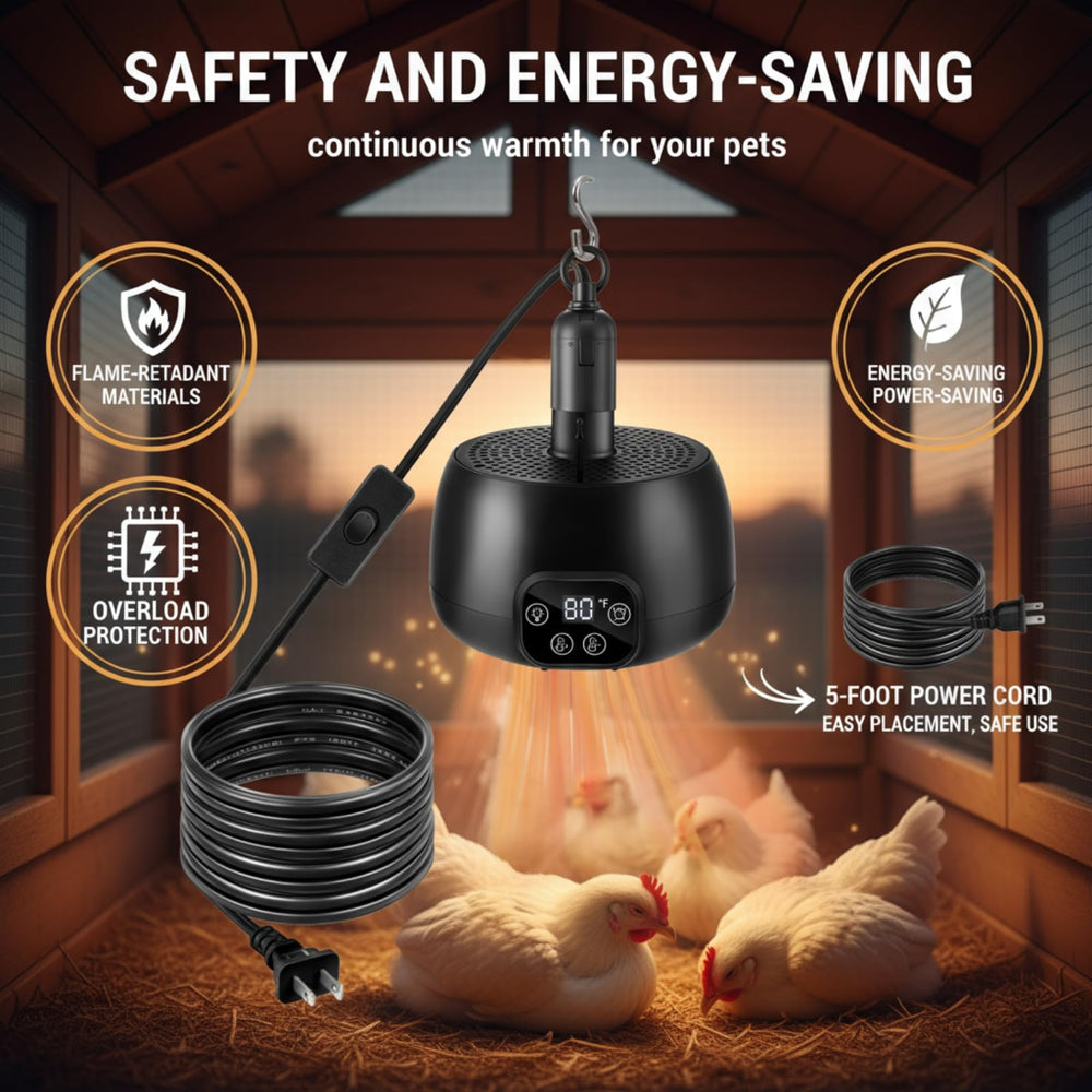 Enhon chicken coop heater on a 5-foot cord offers flexible placement