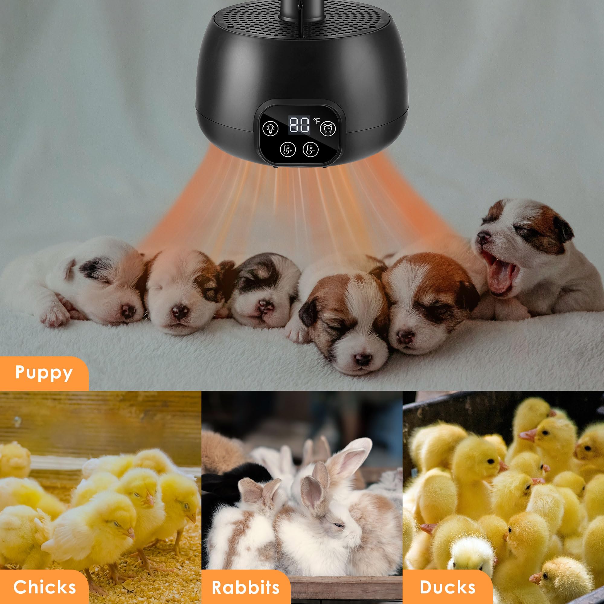 Enhon heater includes a 5-foot power cord for flexible placement.
