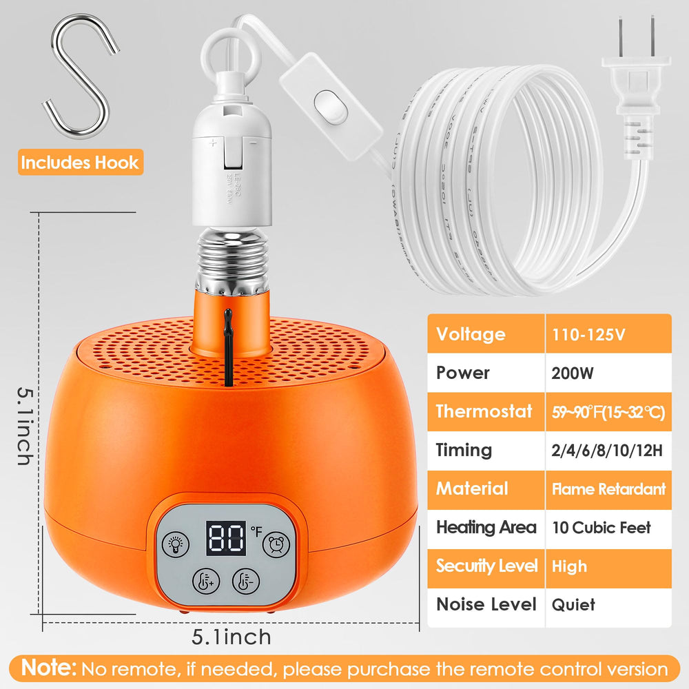 Enhon Chicken Coop Heater designed for enclosed spaces up to 10 cubic feet.