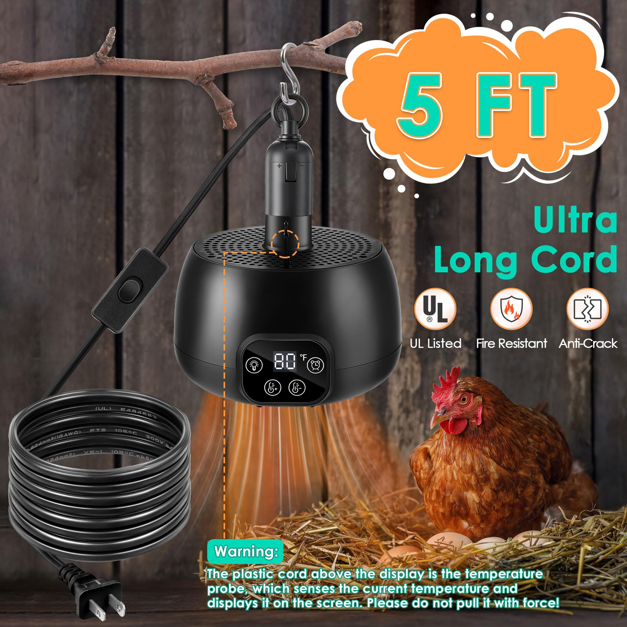 Enhon heater includes a removable filter for easy cleaning and air quality.