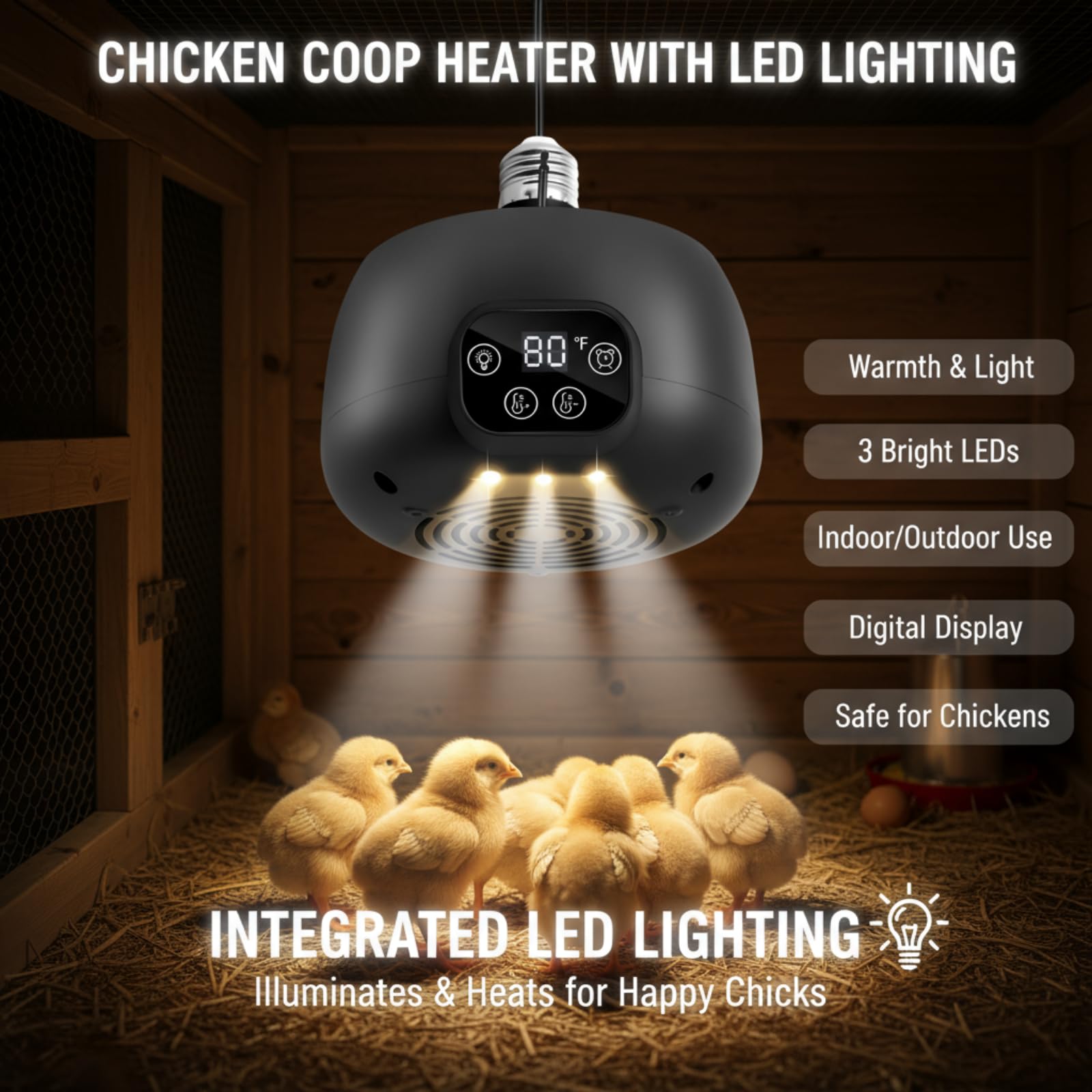Enhon heater flame-retardant design with overload protection for safer use