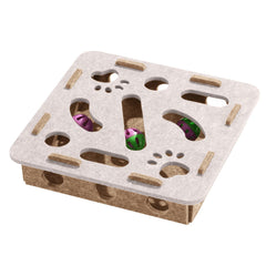 Enioem interactive cat toy puzzle box top view shows compact design for engaging indoor play.
