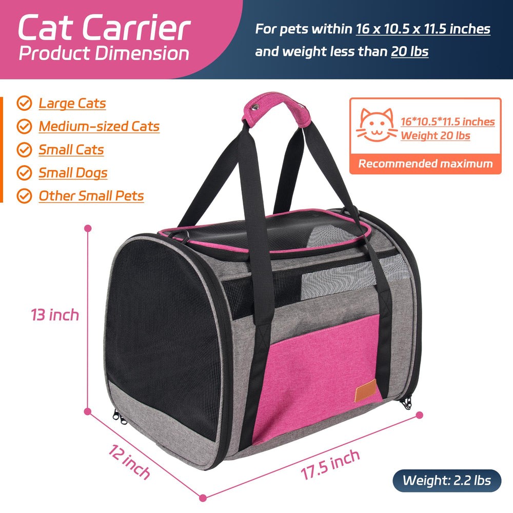 Eniosvar cat carrier airline-approved front view showing sturdy mesh for safety