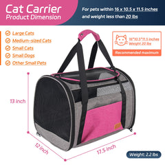 Eniosvar cat carrier airline-approved front view showing sturdy mesh for safety