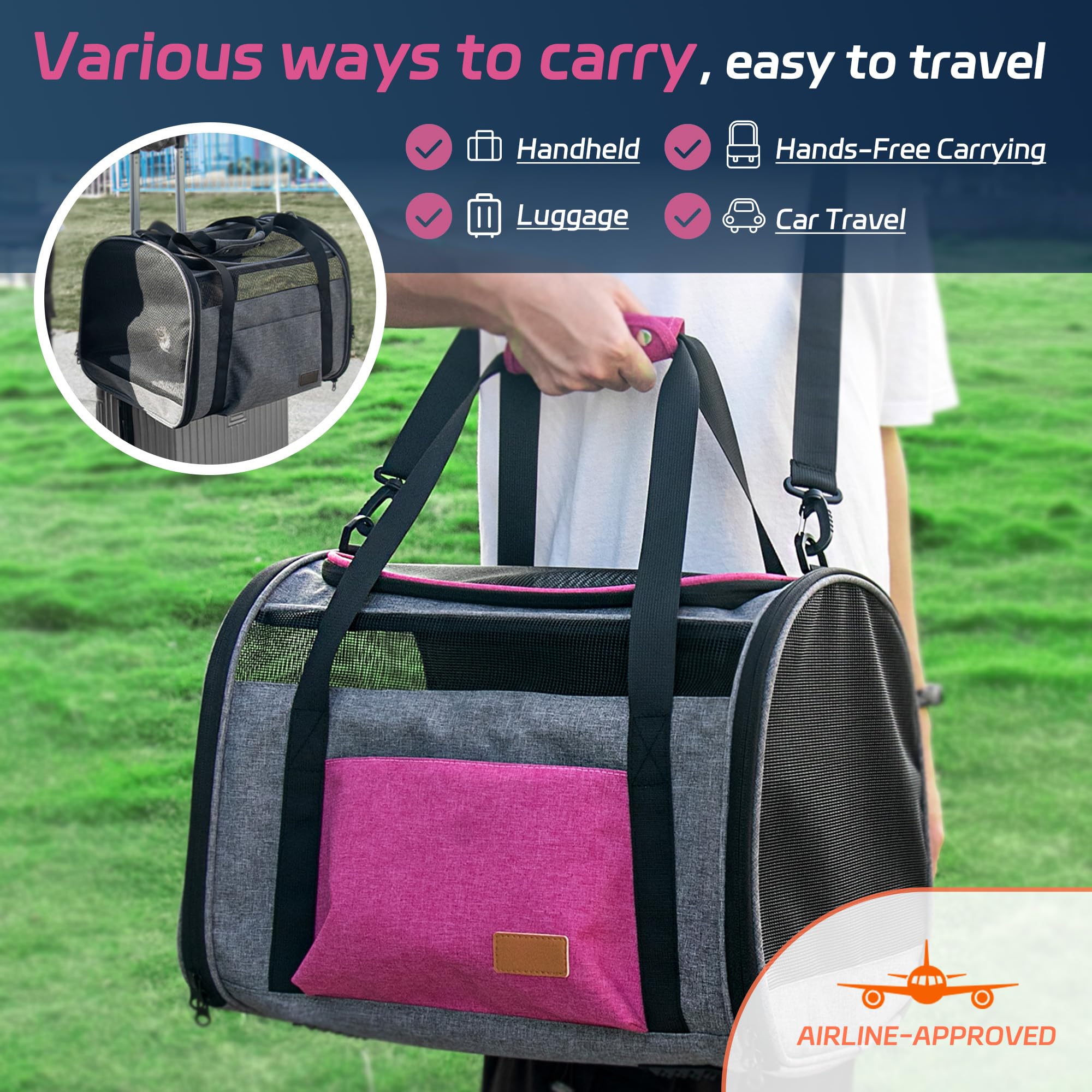 Eniosvar cat carrier washable plush cushion bottom enhances comfort