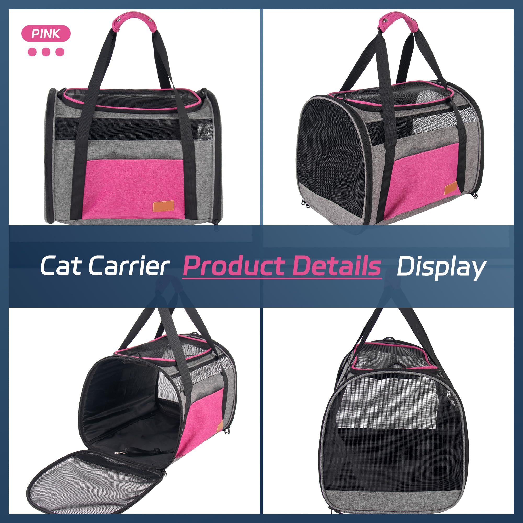 Eniosvar pet travel carrier adjustable shoulder strap for hands-free carrying