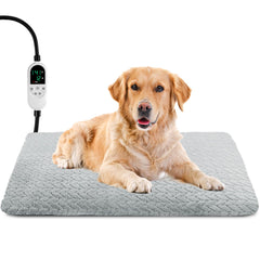 Enjoy Pet heating pad showing 12-level timer and adjustable warmth for tailored comfort.