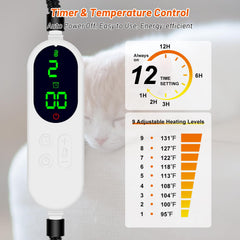 ENJOY PET heating pad includes chew-resistant cord for pet-safe setup.