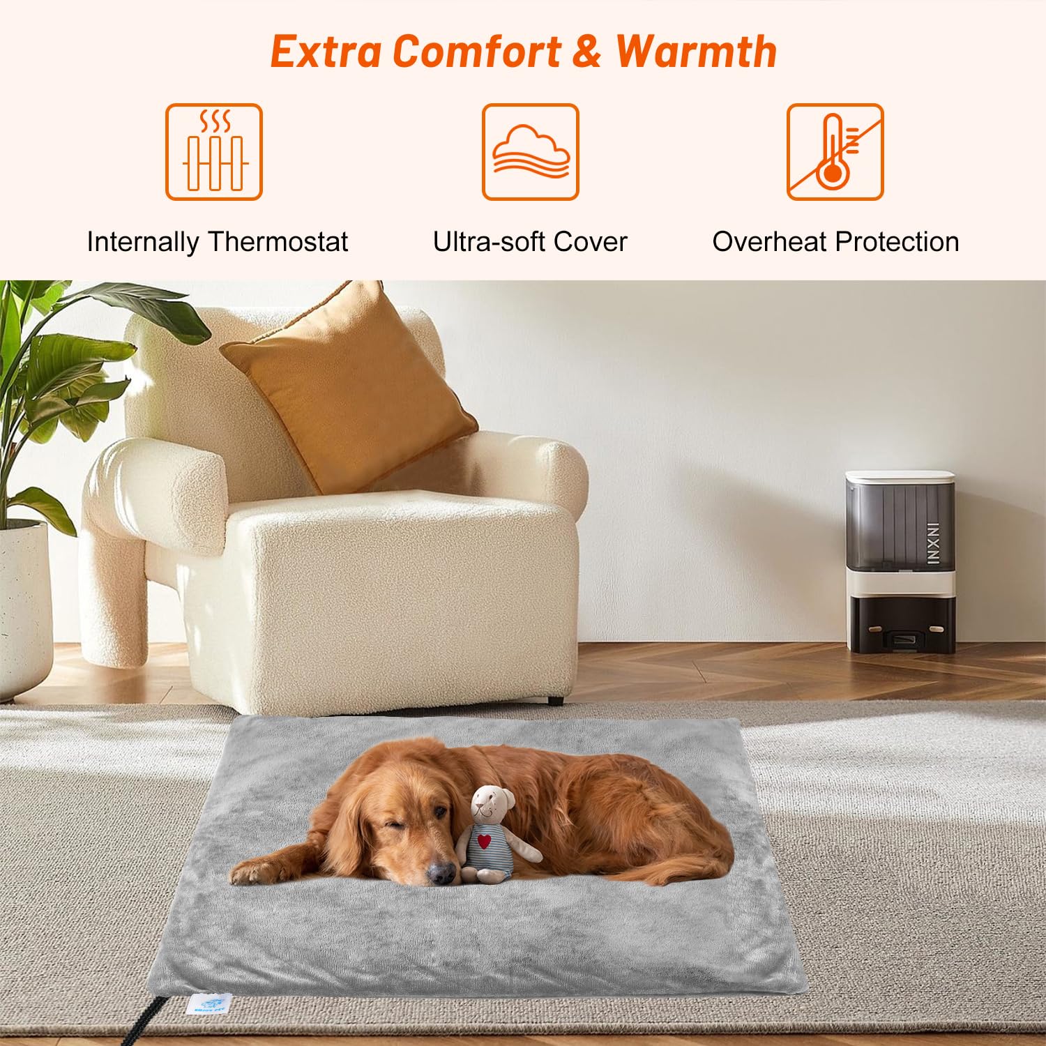 ENJOY PET heating pad features UL-certified heating wire for dependable warmth.
