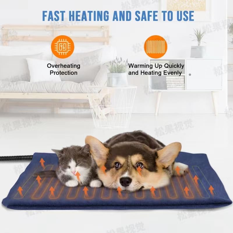 ENJOY PET Pet Heating Pad waterproof Oxford cover protects against spills and scratches.
