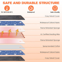 ENJOY PET thermostat control ensures precise warmth across 9 levels for pets