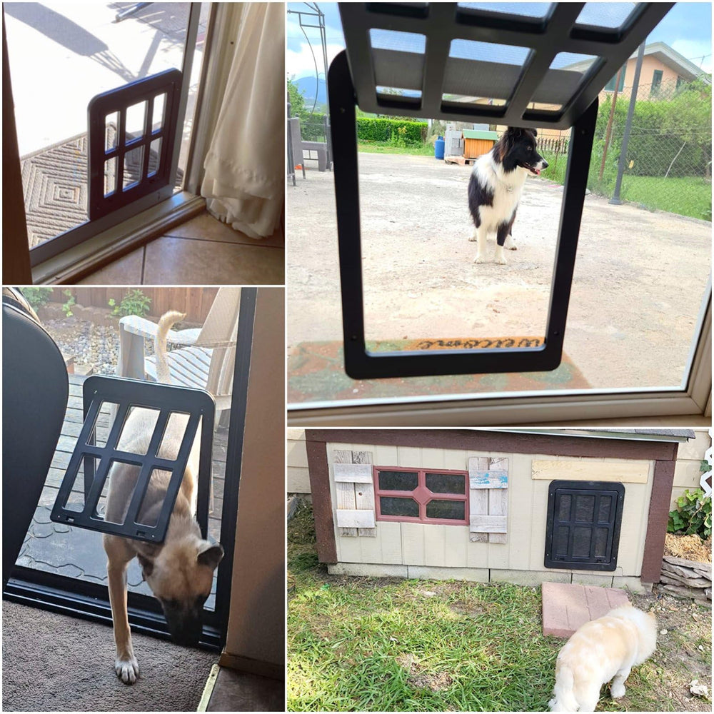 Enjoying black finish blends with décor while offering practical pet access.