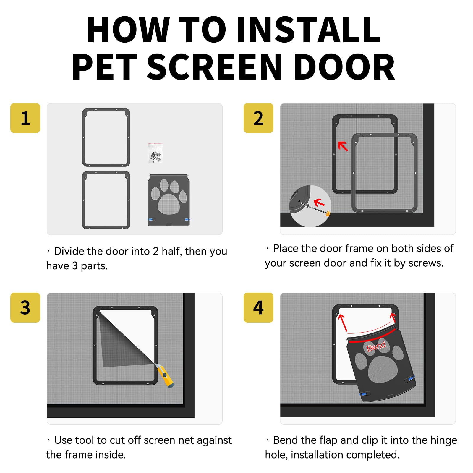 Enjoying Pet Door black finish blends with most door styles while staying sturdy.