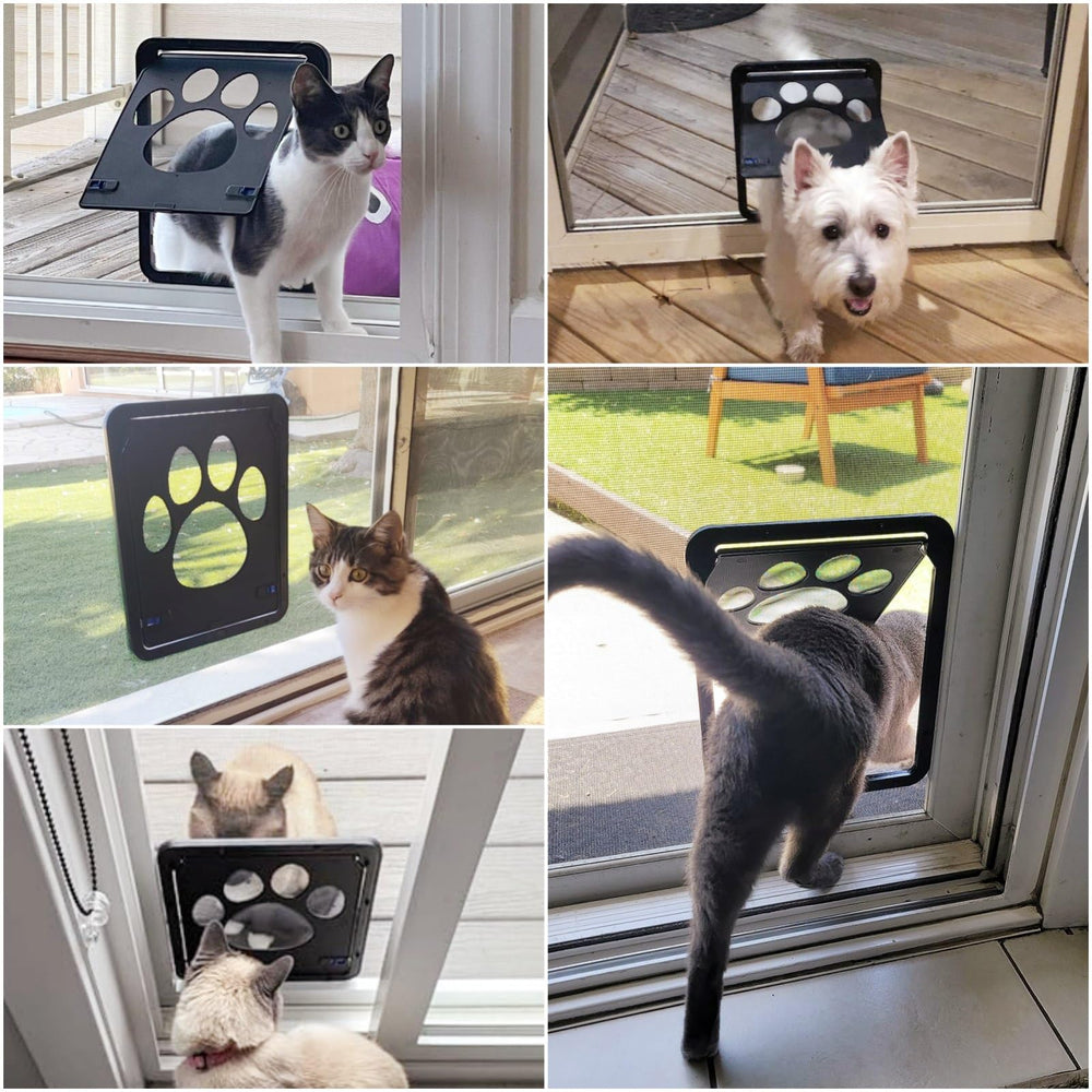 Enjoying Pet Door magnetic flap provides quiet, controlled entry for curious pets.