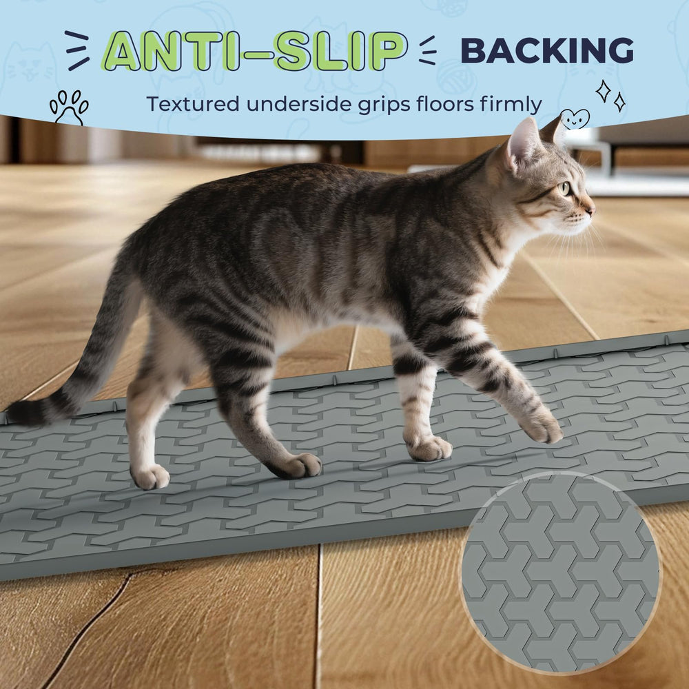 ENNHJD silicone cat litter mat durability closeup emphasizes scratch-safe, chew-resistant silicone.