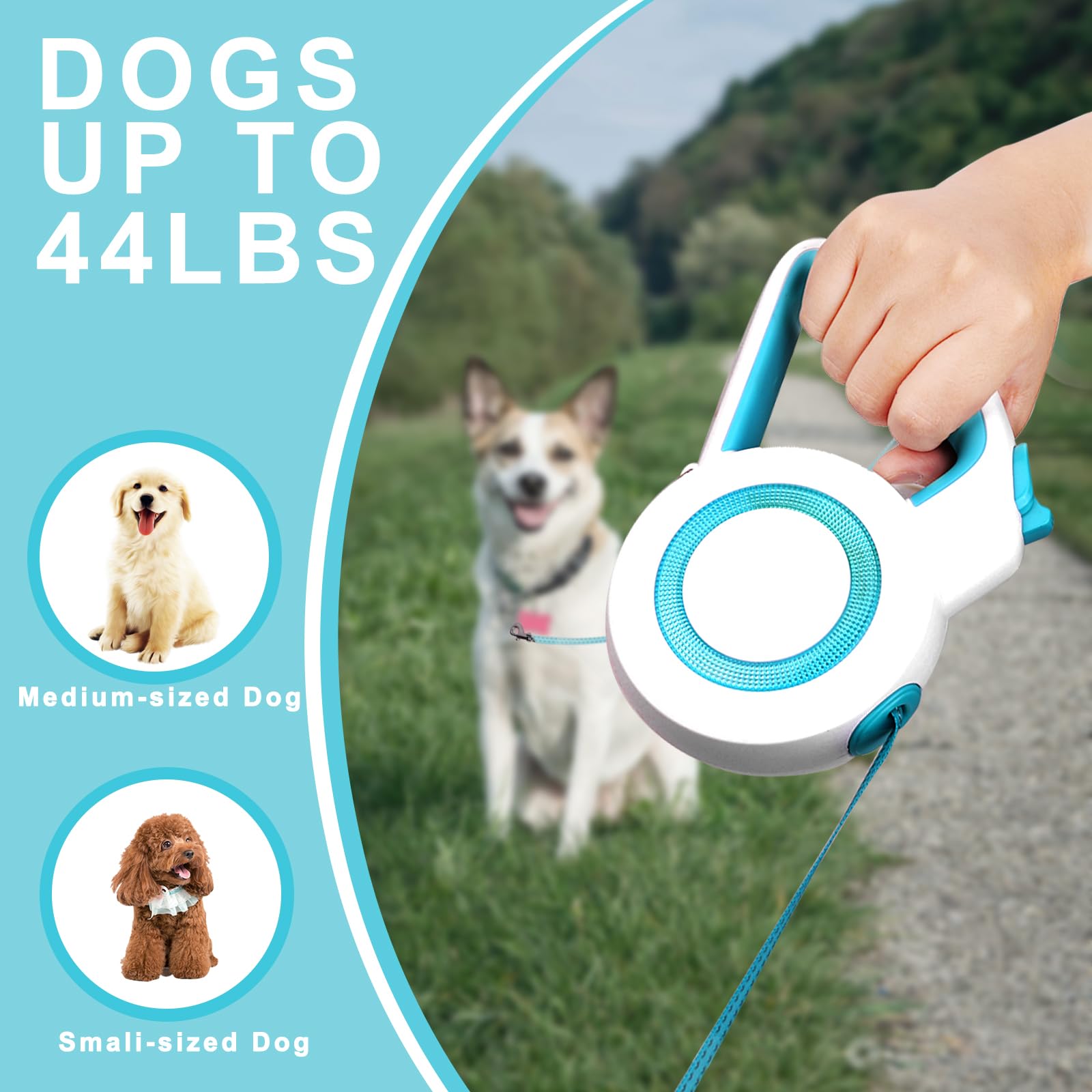 enrgticdg one-handed brake leash enables quick control during walks