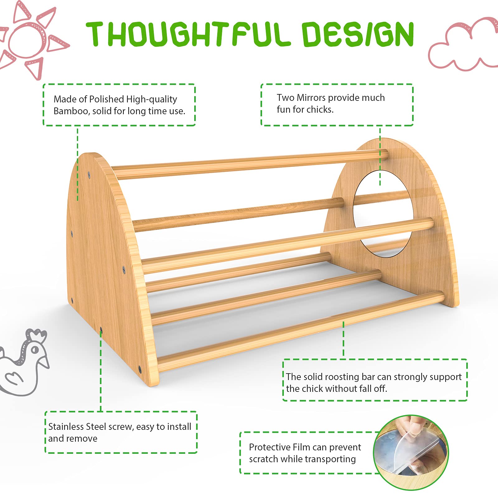 Ensayeer mirror detail - durable surface for reflective play and curiosity.