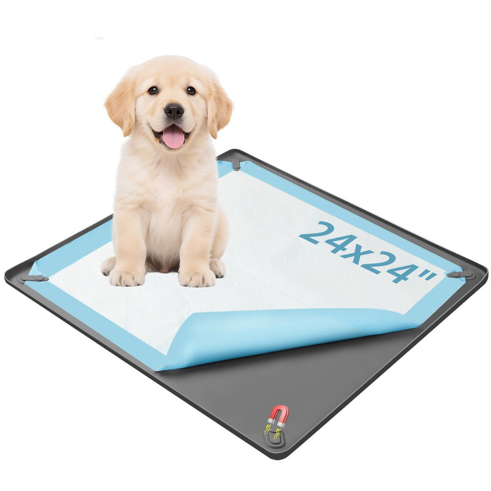Enskatec Pee Pad Holder 24x24 tray with non-slip silicone base for stable setup.