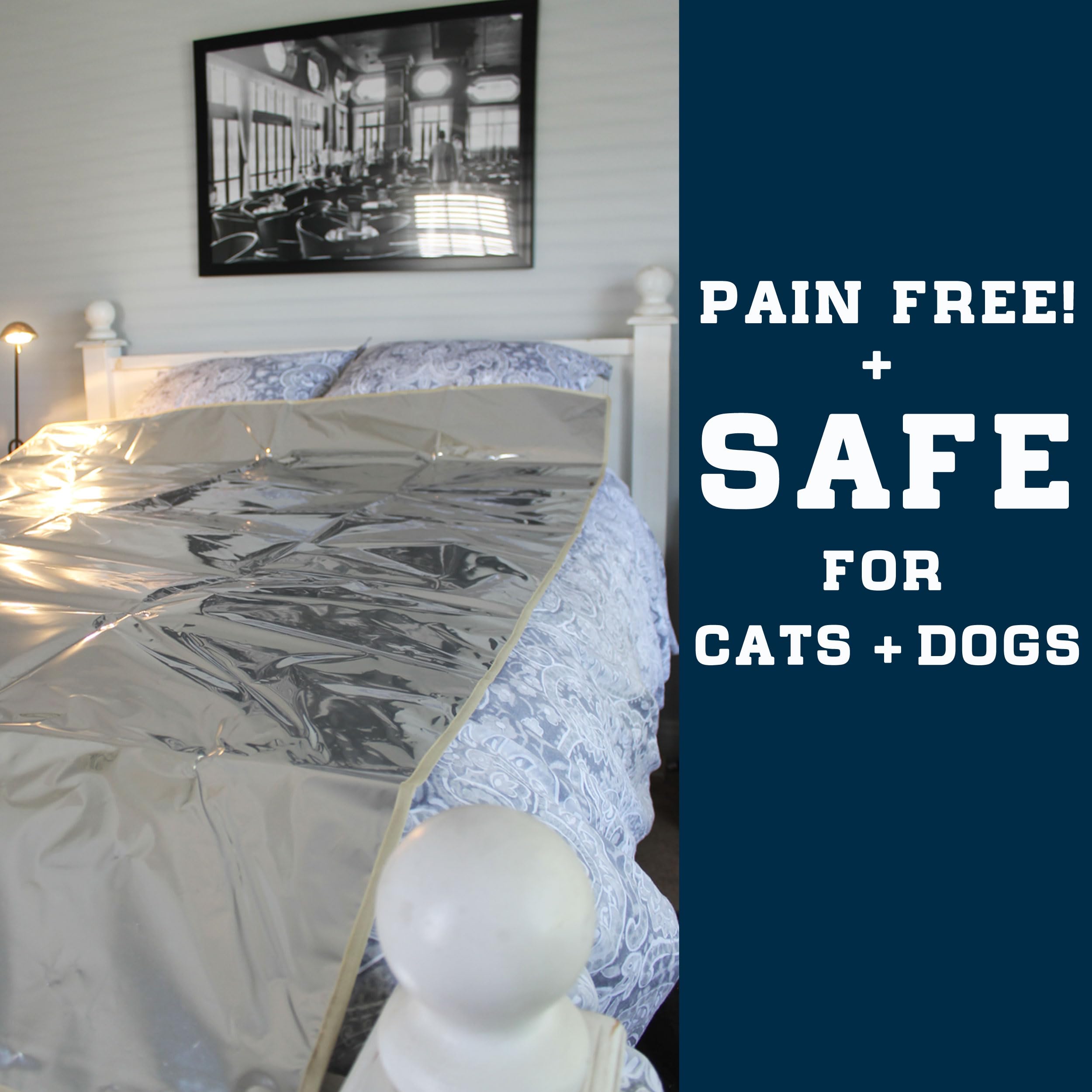 Enthusiast Gear Pet Repellent Mat on a chair with soft fabric side deters paws.