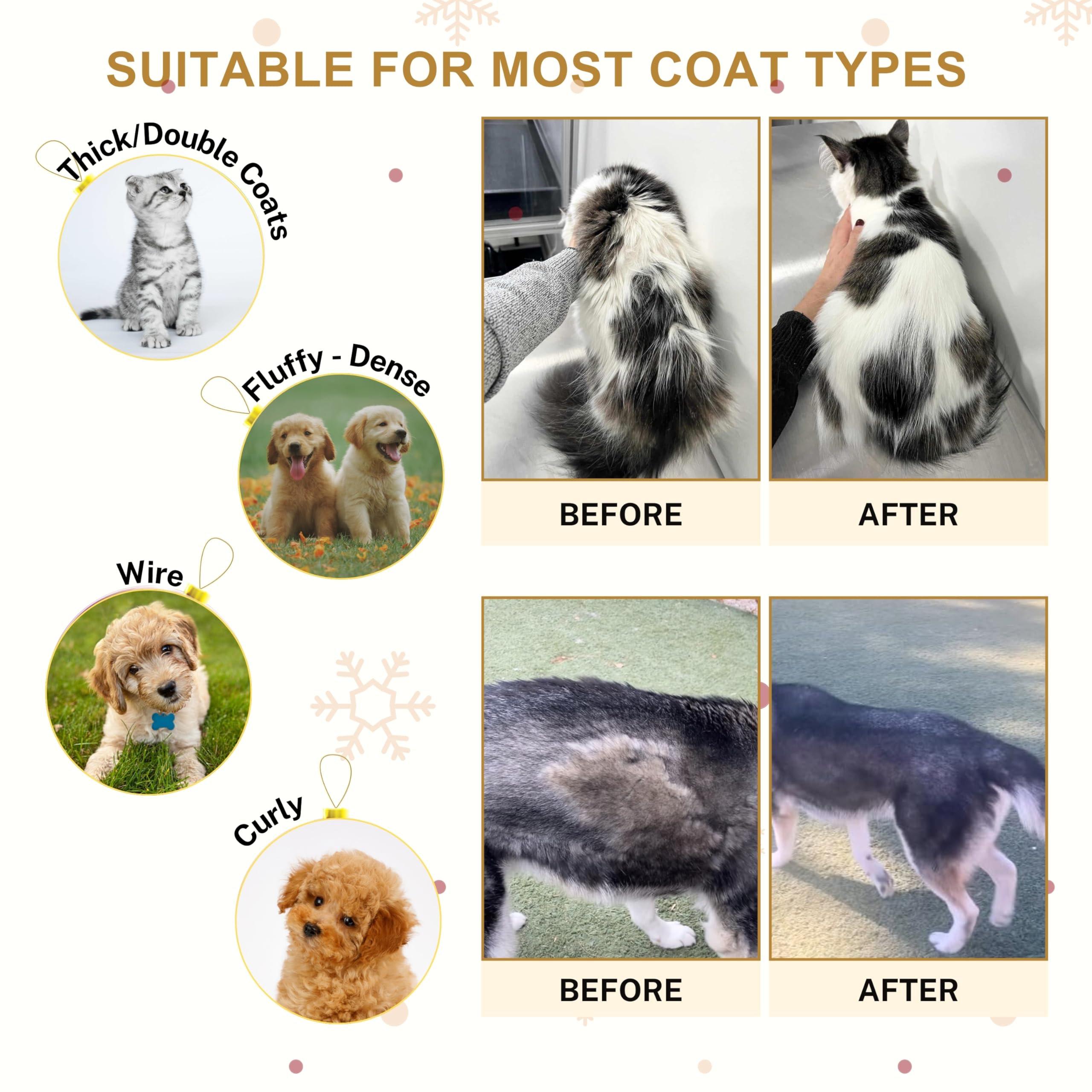 ENUKYCOM ergonomic handle pet brush—comfortable long grooming sessions.