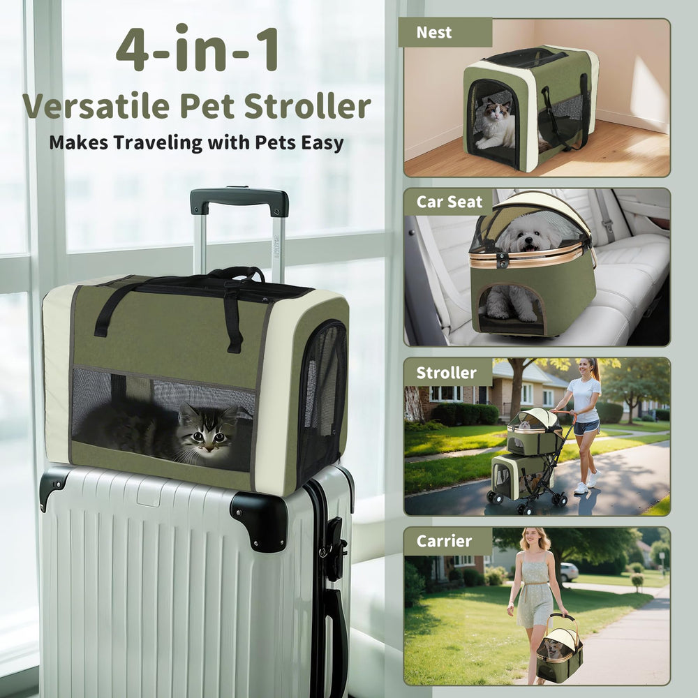 ENVTEK double-pet-stroller-breathable-mesh keeps pets cool and comfortable.