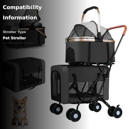ENVTEK Double Pet Stroller detachable carriers enabling easy travel transitions.