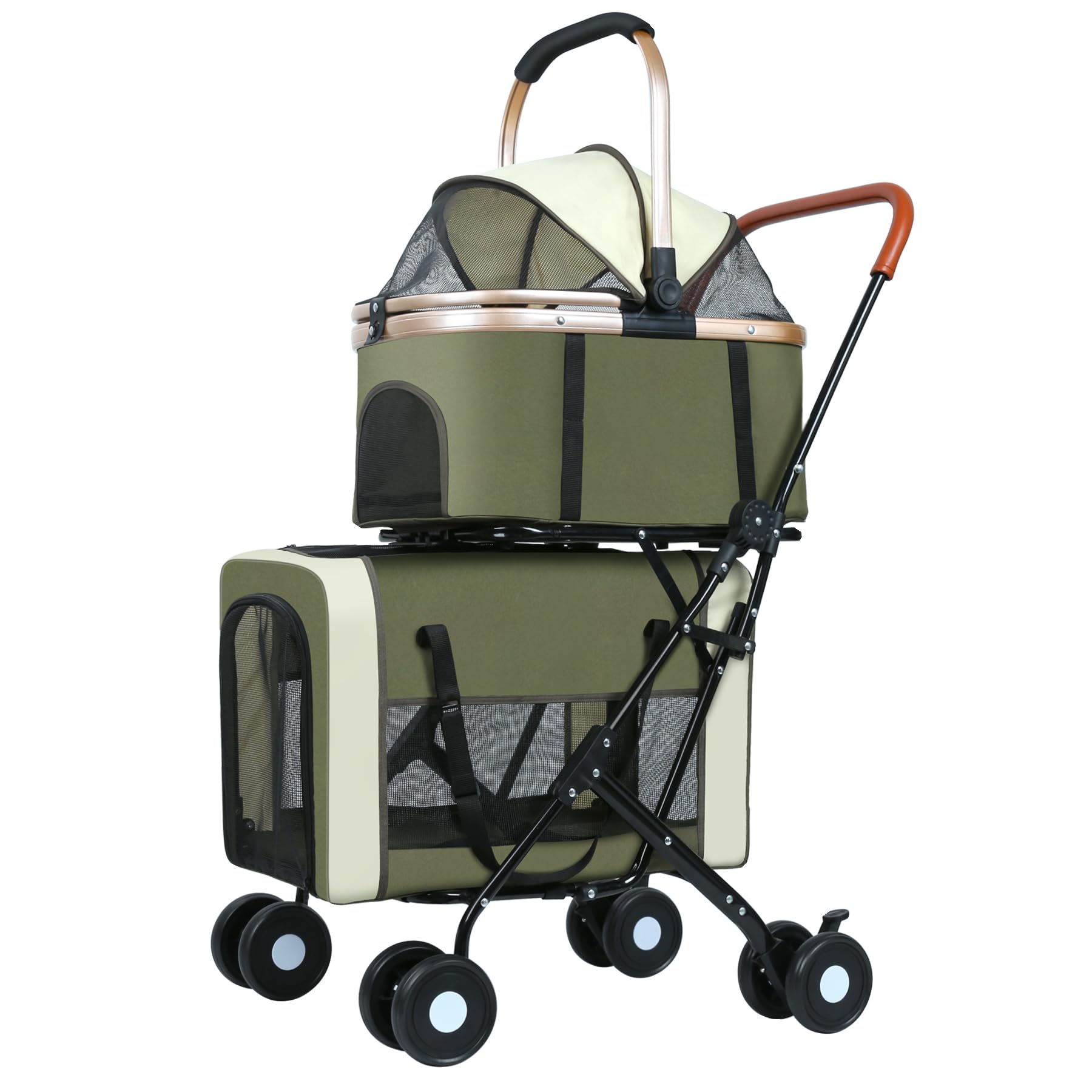 ENVTEK double-pet-stroller-quick-assembly sets up in minutes.