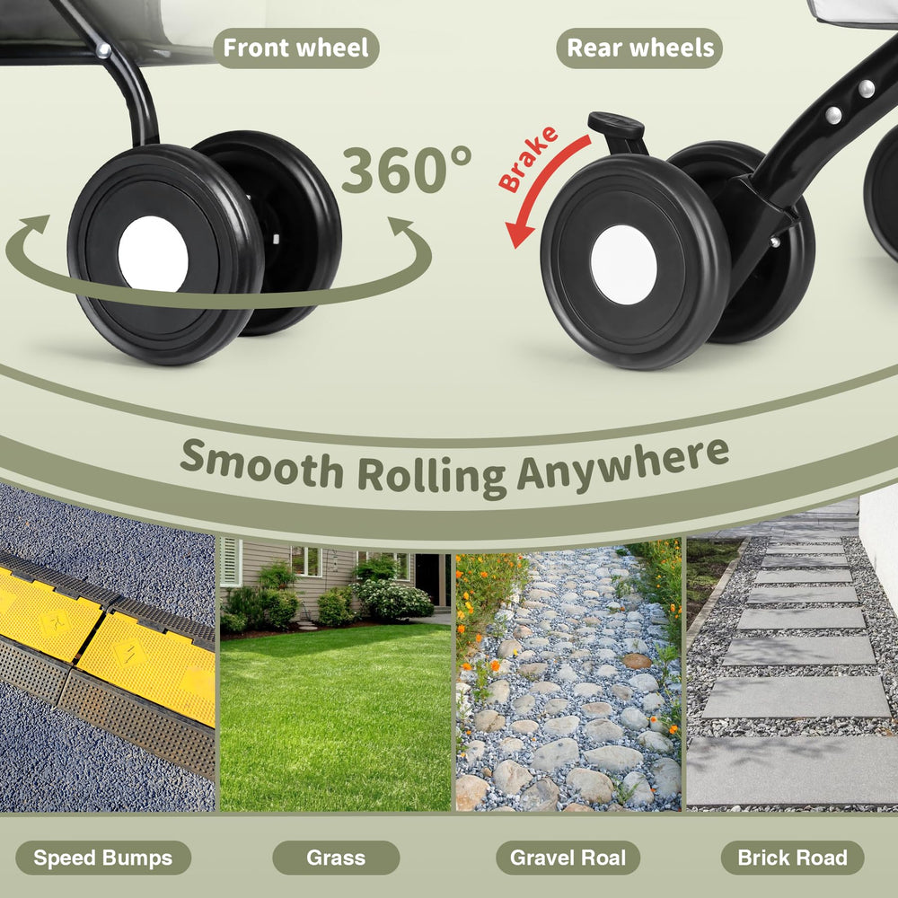 ENVTEK Double Pet Stroller weather-resistant fabric protects pets outdoors.