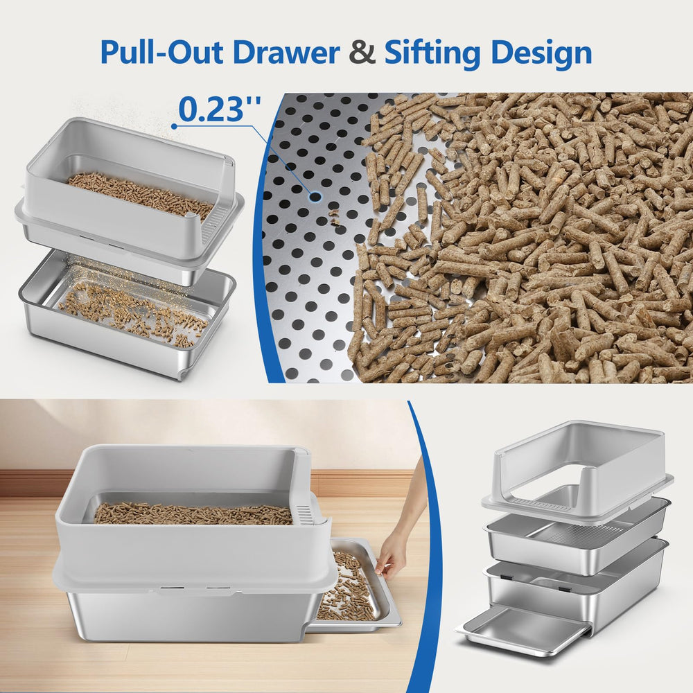 EODO XL cat litter tray supports larger cats with comfortable private space.