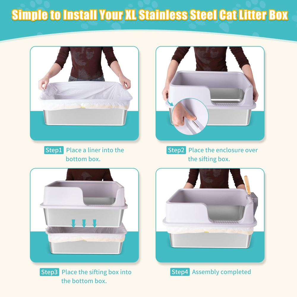 EODO XL included metal scooper and liners add ready-to-clean convenience