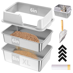 EODO XL top-view shows the spacious stainless steel litter box for mess containment