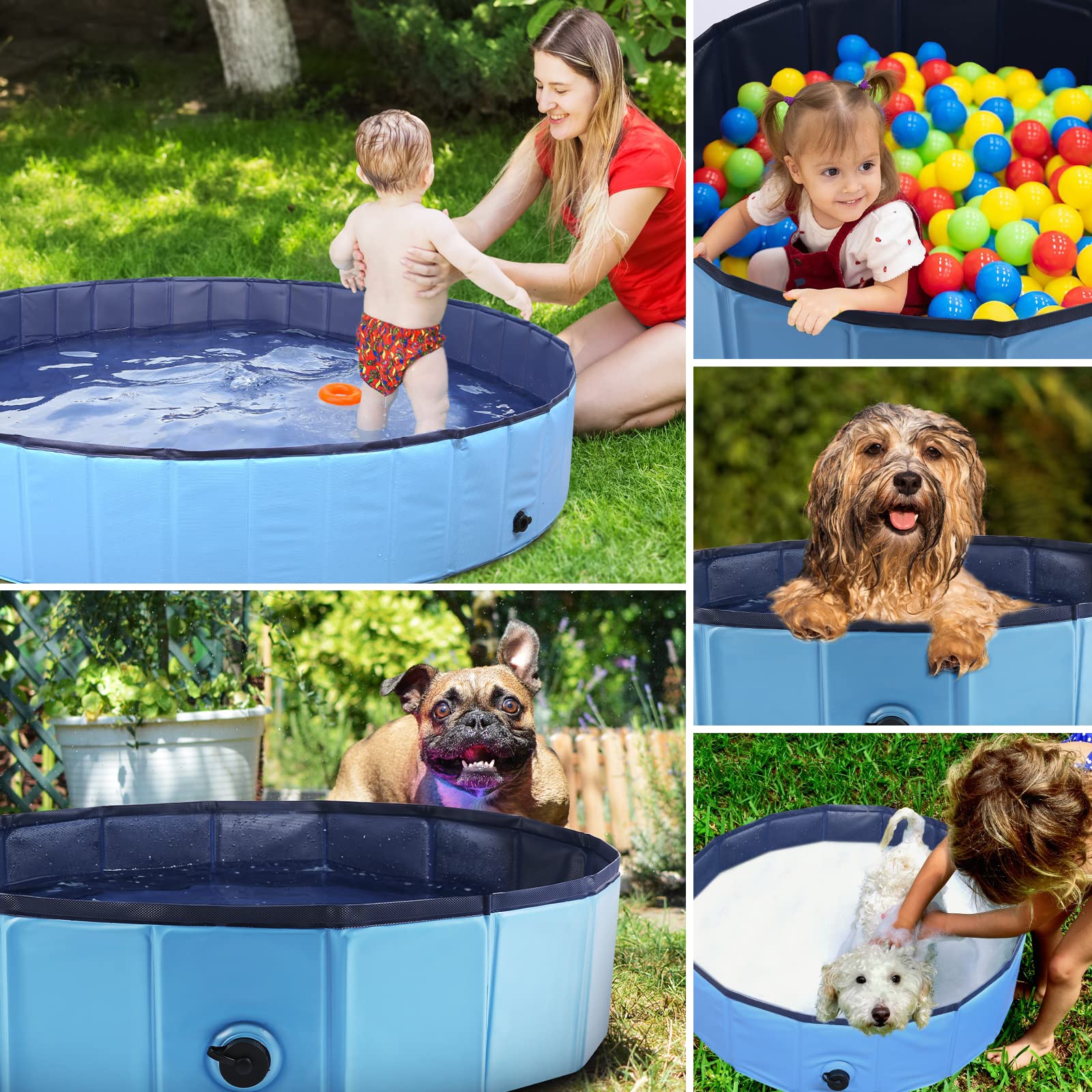 Eooqi pool doubles as dog bath, kiddie pool, or ball pit.