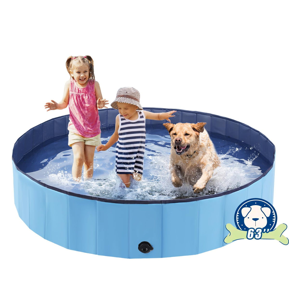 Eooqi foldable dog pool open for quick setup and cooling.