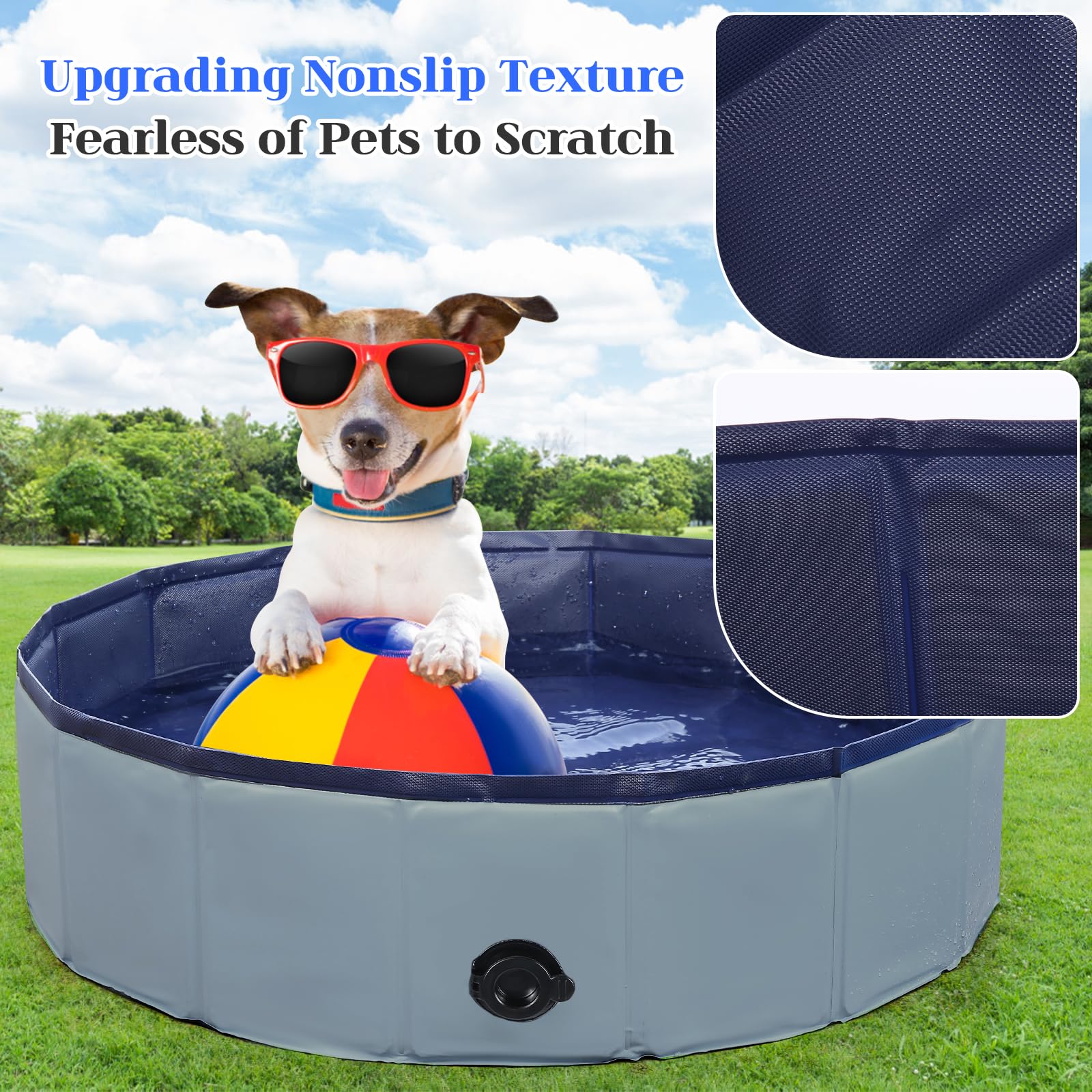 Eooqi foldable dog pool size range suitable from puppies to large dogs.
