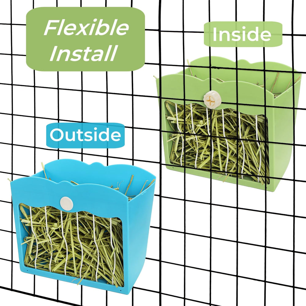 Eorbow ABS plastic hay rack highlighting gnaw resistant surface and safe edges