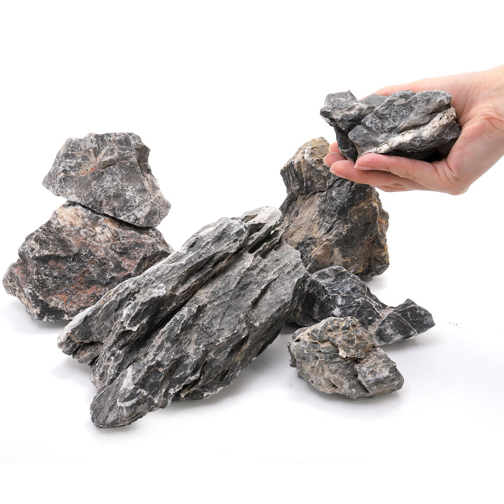 Eorbow Seiryu stone aquarium landscape demonstrates multi-size stones for varied layouts.