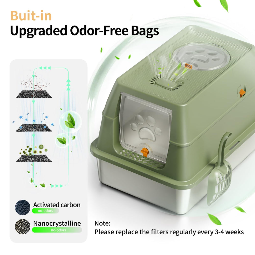 Eosarcu green carbon filters provide odor control.