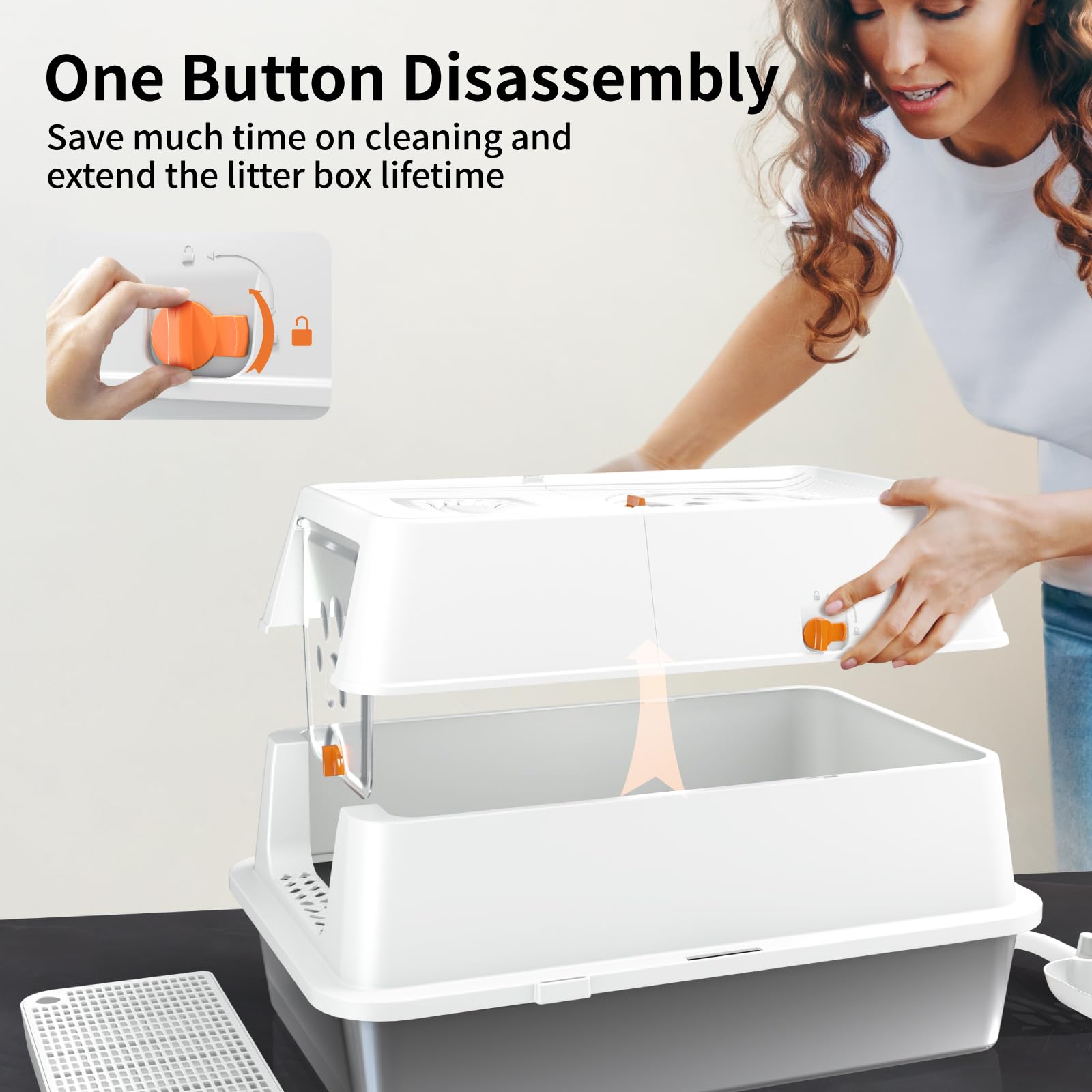 Eosarcu steps and scoop included for easy cat access and cleanup