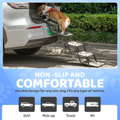 EOSET Dog Car Steps sturdy metal frame supports up to 200 lbs.