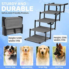 EOSET Dog Car Steps non-slip surface for secure footing in wet conditions.