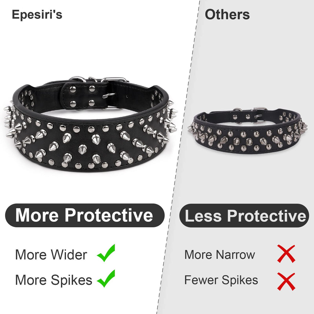 epesiri black spiked collar worn by bulldog conveys rugged style and durability